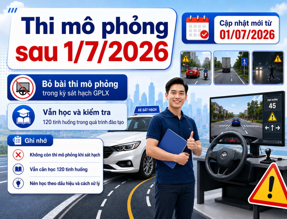 Thi mô phỏng sau 1/7/2026: Quy định mới và tài liệu 120 tình huống